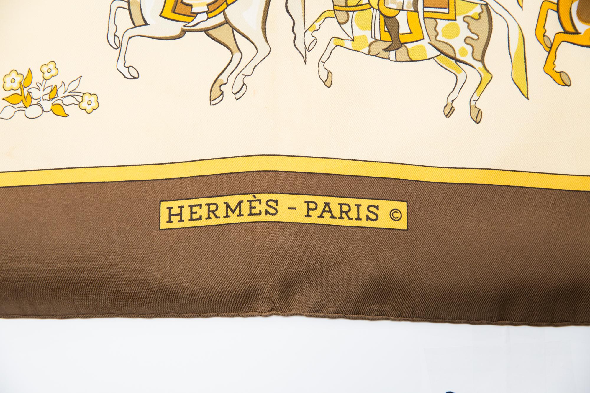 Women's or Men's Hermes Artaban by P Peron Silk Scarf For Sale