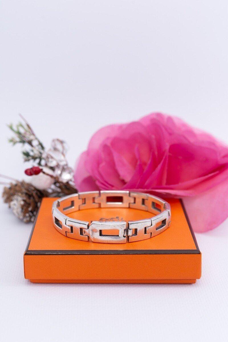 Hermès Articulated Bracelet in Sterling Silver For Sale 5