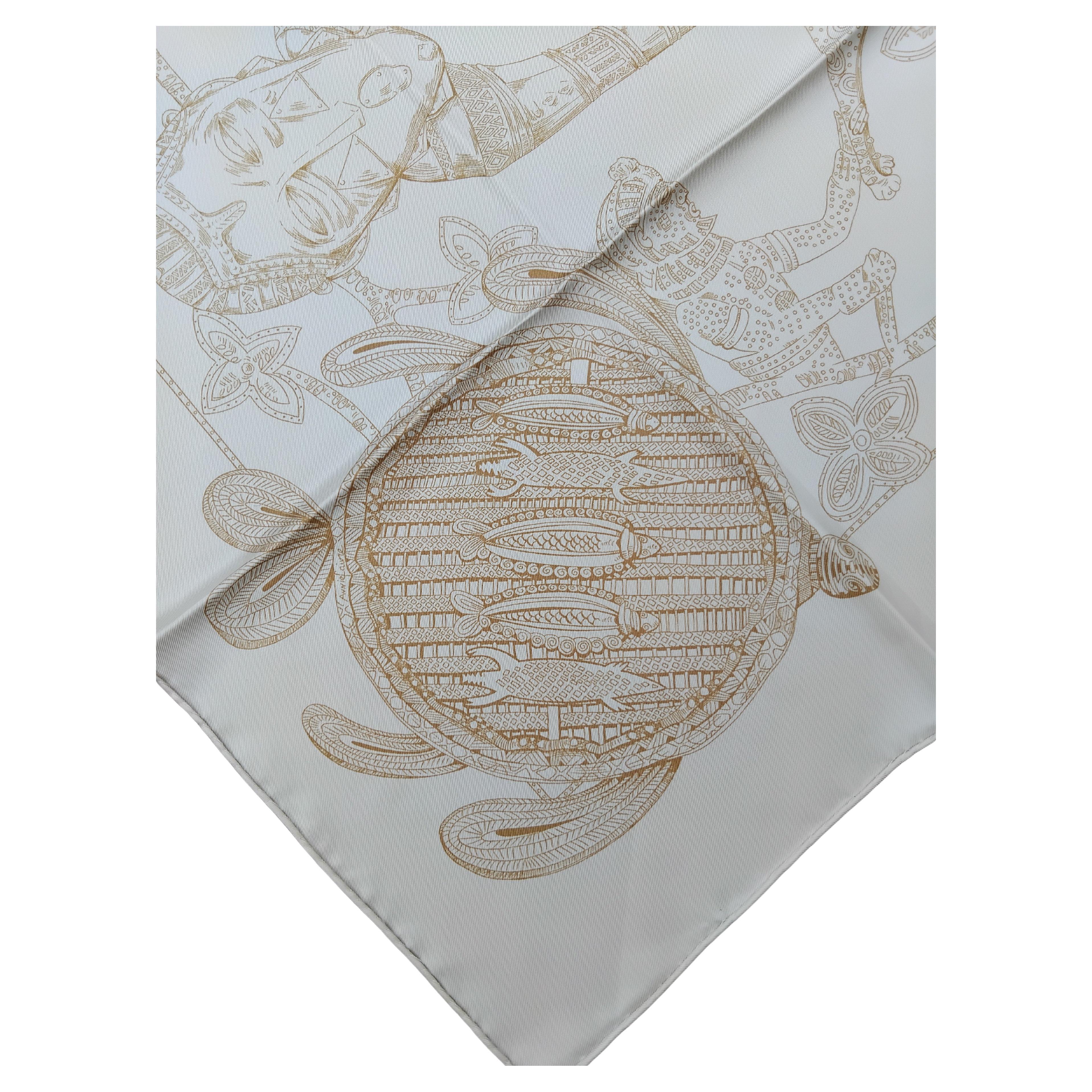 Hermès Ashanti Silk Scarf Annie Faivre 35' For Sale 6