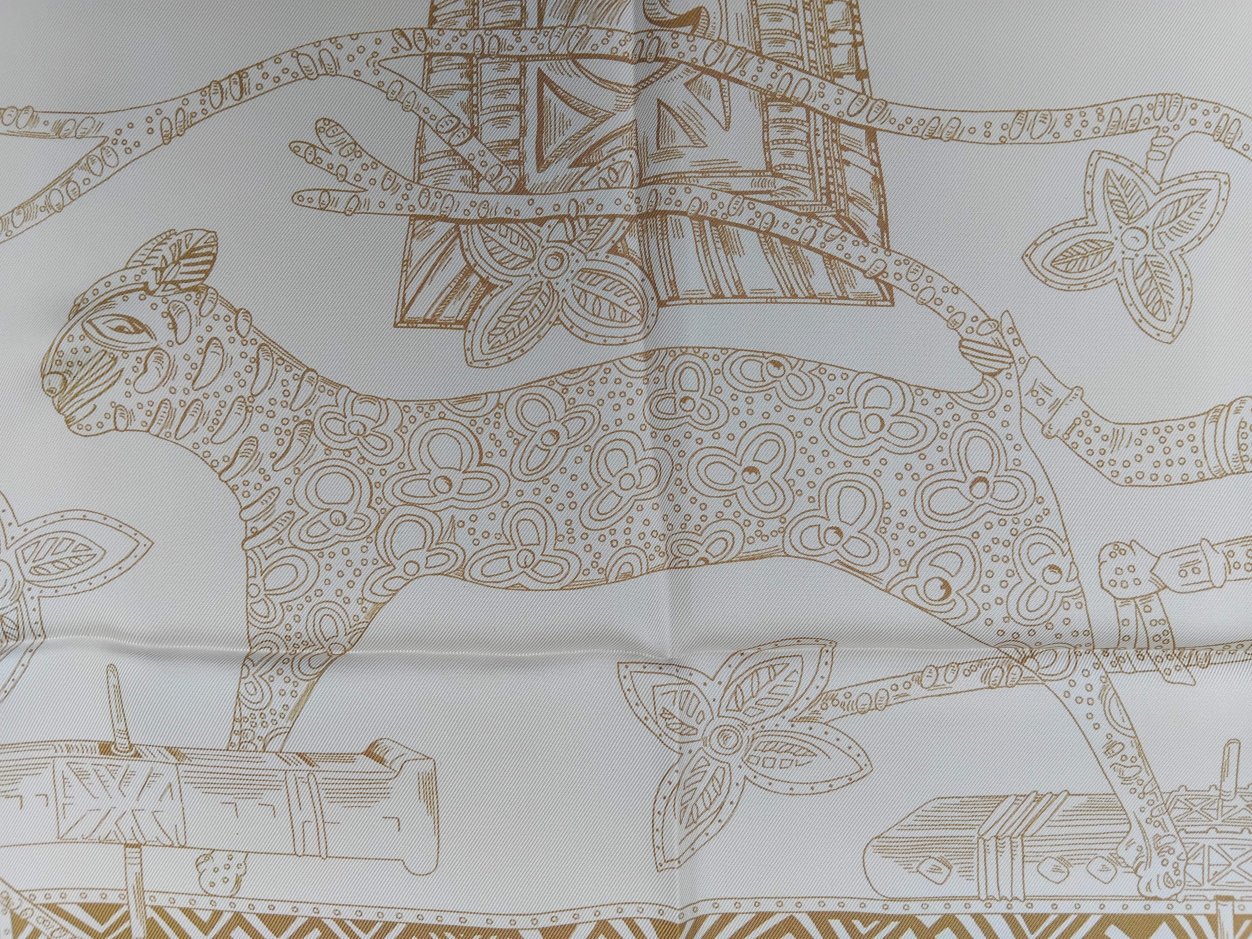 Hermès Ashanti Silk Scarf Annie Faivre 35' For Sale 2