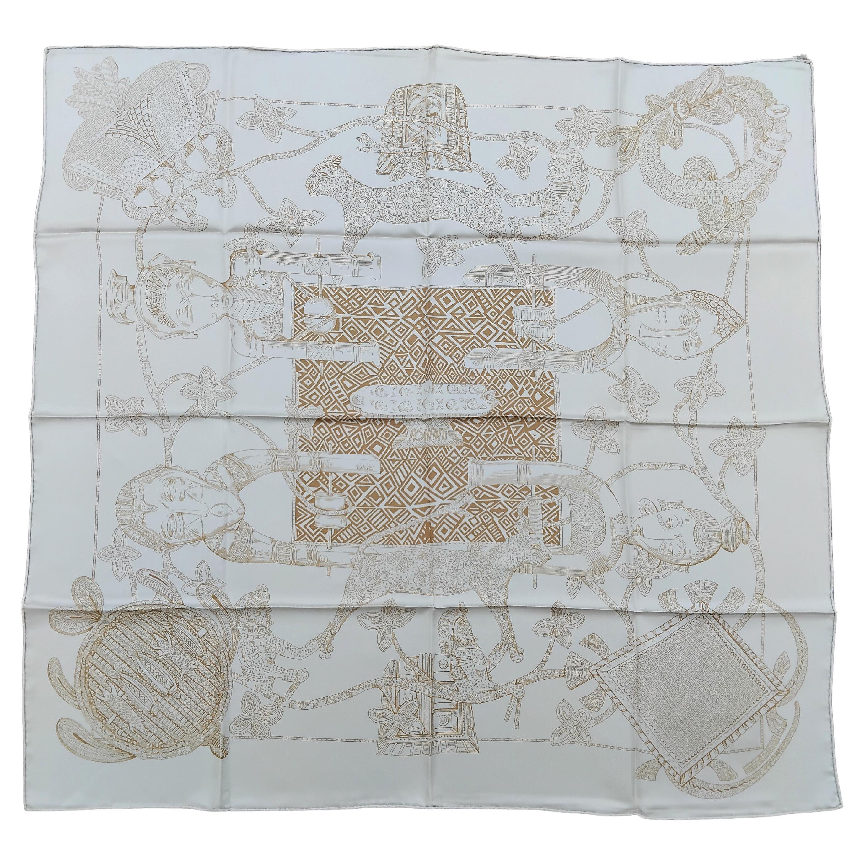 Hermès Ashanti Silk Scarf Annie Faivre 35' For Sale