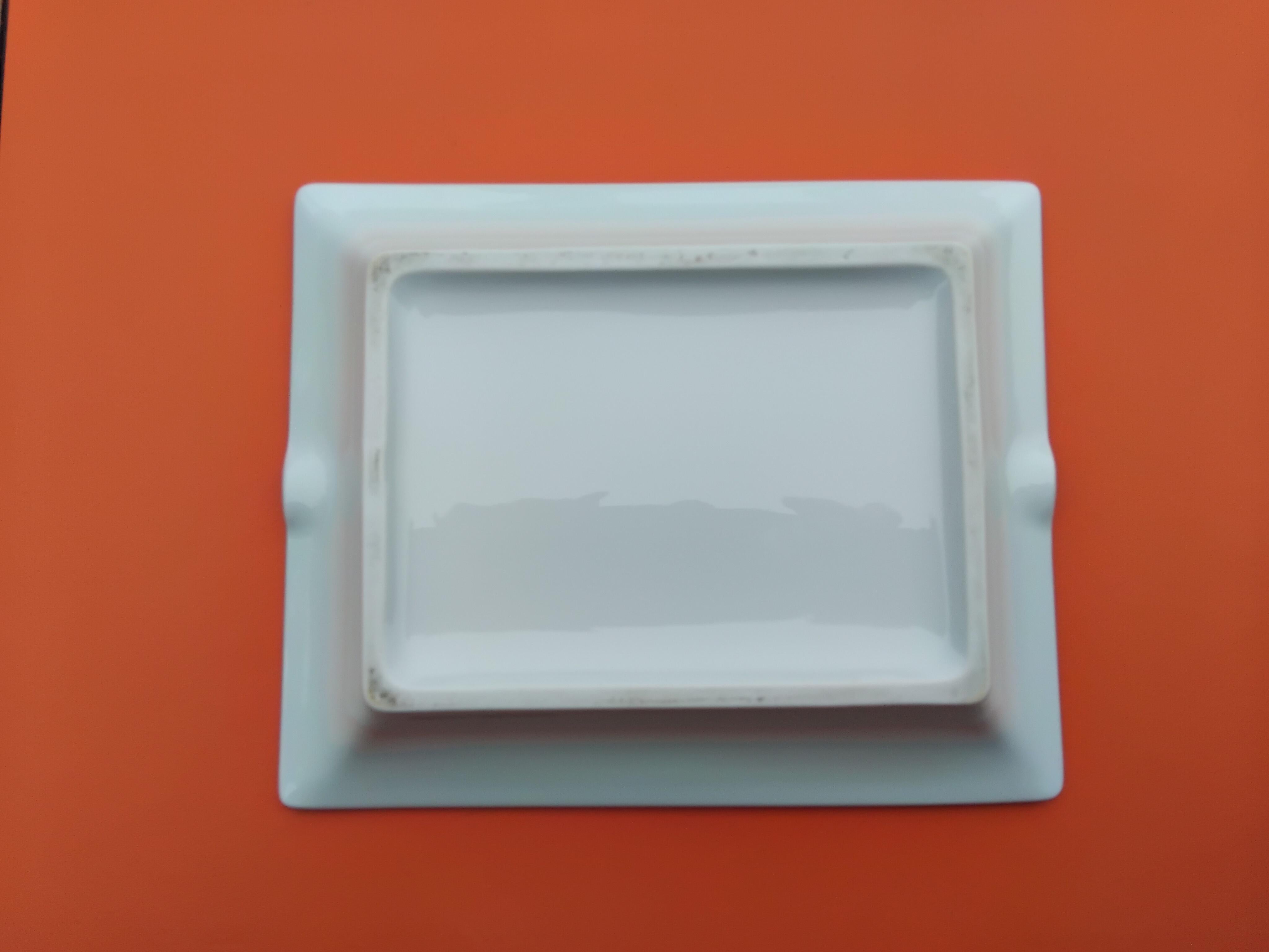 Hermès Ashtray Change Tray La Vie Du Fleuve Africa Porcelain Platinum 8