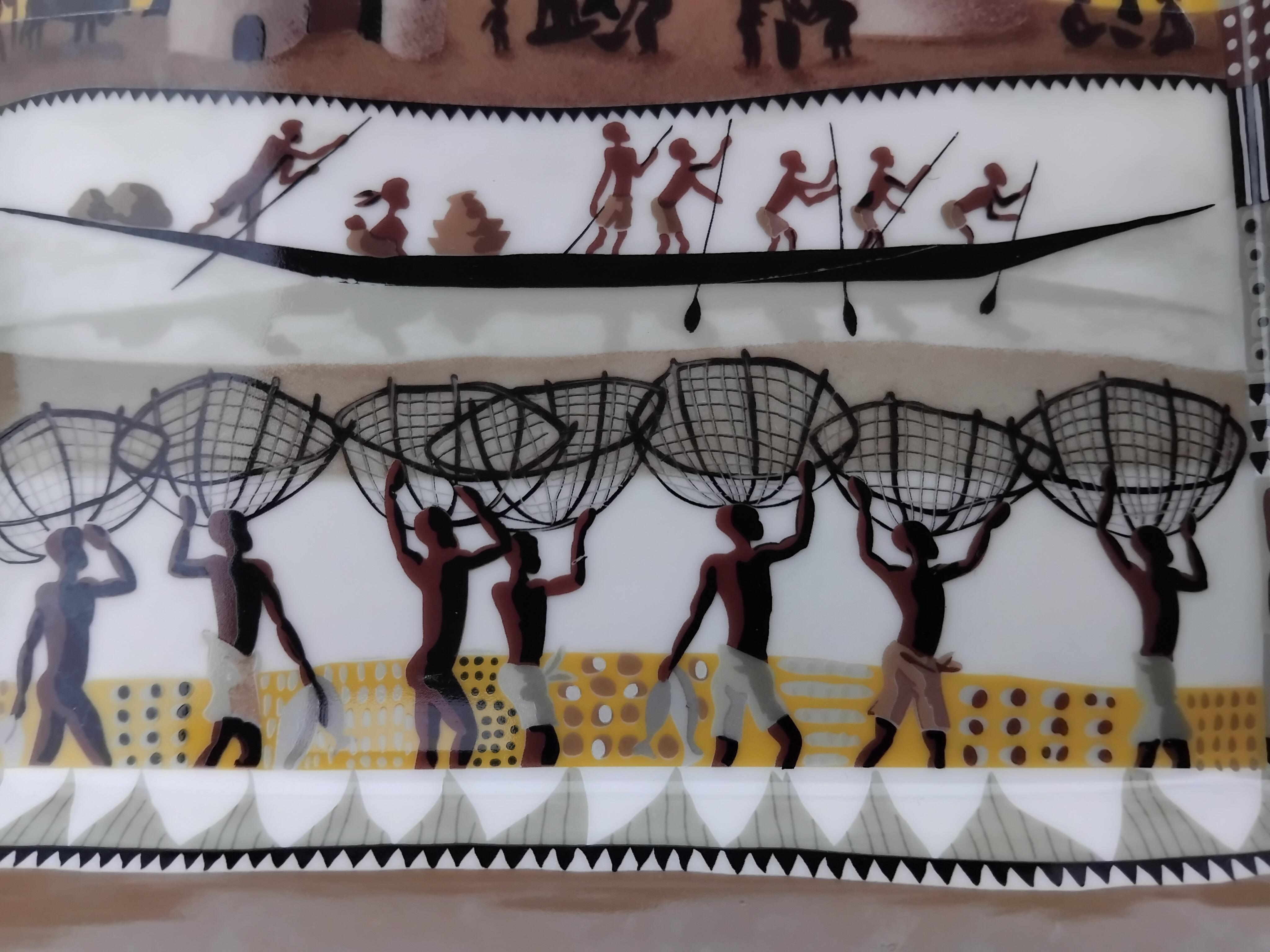 Gray Hermès Ashtray Change Tray La Vie Du Fleuve Africa Porcelain Platinum