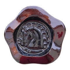 Hermès Ashtray Change Tray Sceau Horse Head in Vallauris Ceramic