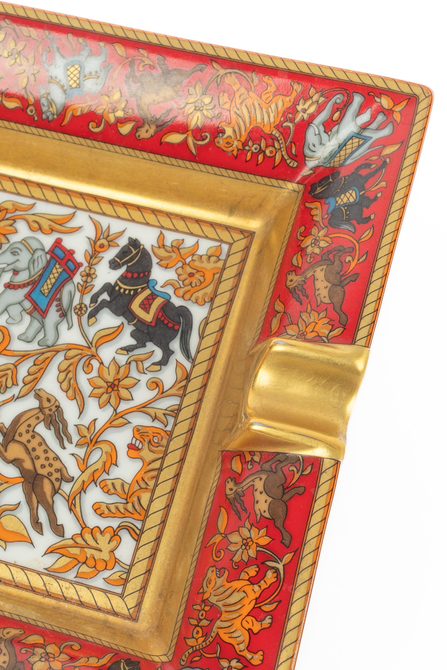Hermès ashtray 'Hunting in India' Excellent état - En vente à SAINT-OUEN-SUR-SEINE, FR