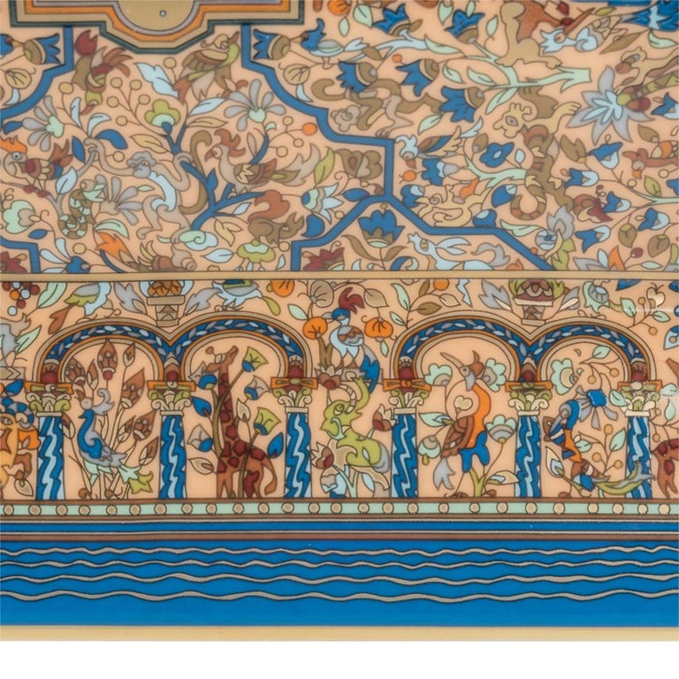 Hermes Ashtray Les Jardins D'Armenie Blue / Or Porcelain New w/ Box at