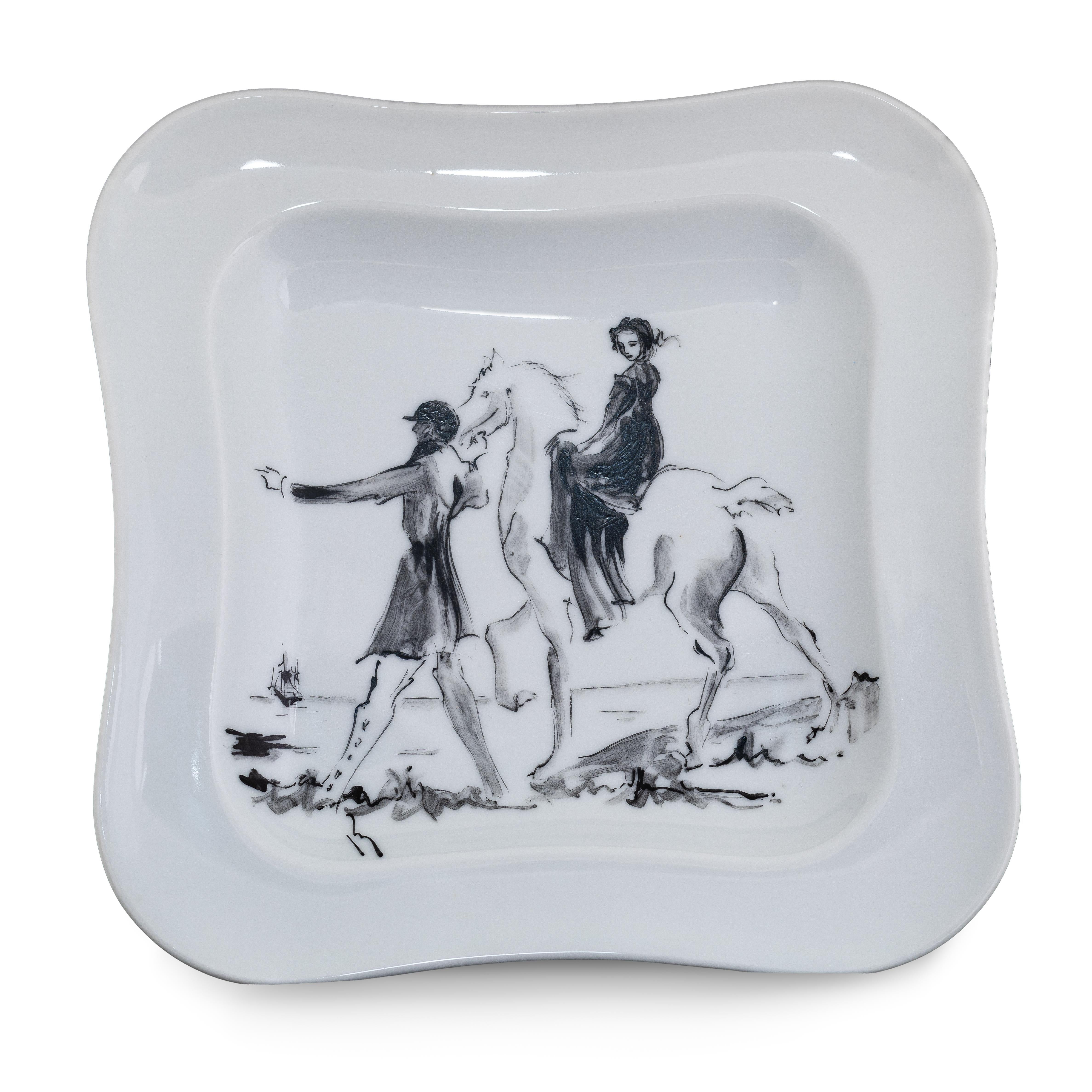 Hermes Ashtray Vide Poche Promenade - Porcelain Extra Rare - Limited Edition