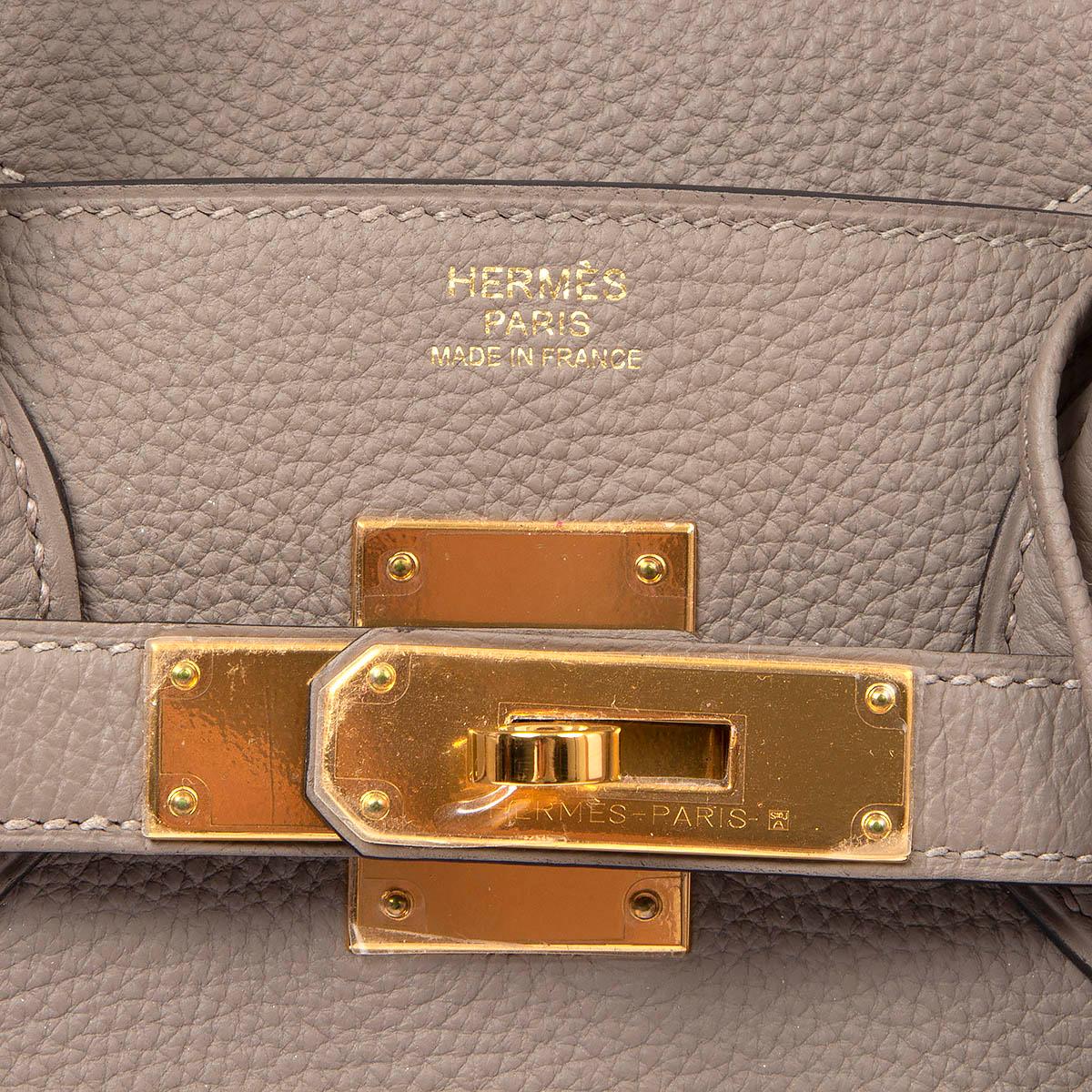 HERMES Asphalt grey Togo leather BIRKIN 30 Bag Ghw 2