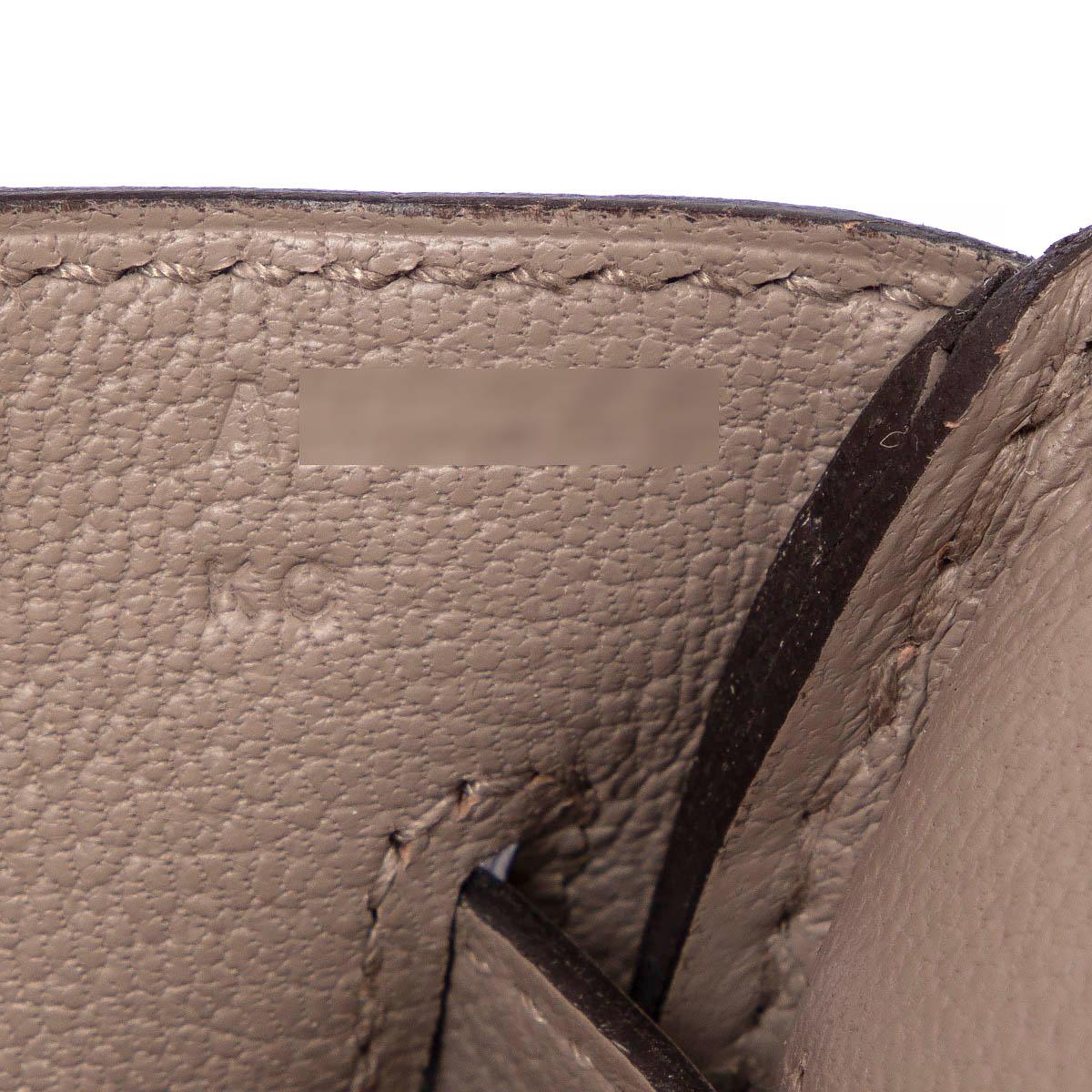 HERMES Asphalt grey Togo leather BIRKIN 30 Bag Ghw 4