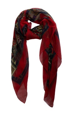 Hermes, Astres et Soleils silk scarf in red