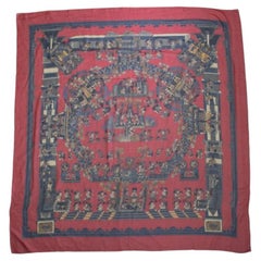 Hermes, Astres et Soleils silk scarf in red