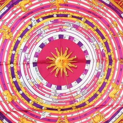 Hermès "Astrologie-Dies Et Hore" Silk Twill Scarf by Francoise Faconnet, 2010.