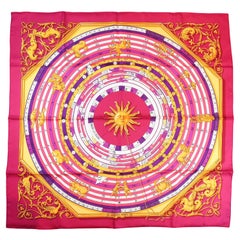 Hermès "Astrologie-Dies Et Hore" Silk Twill Scarf by Francoise Faconnet, 2010.