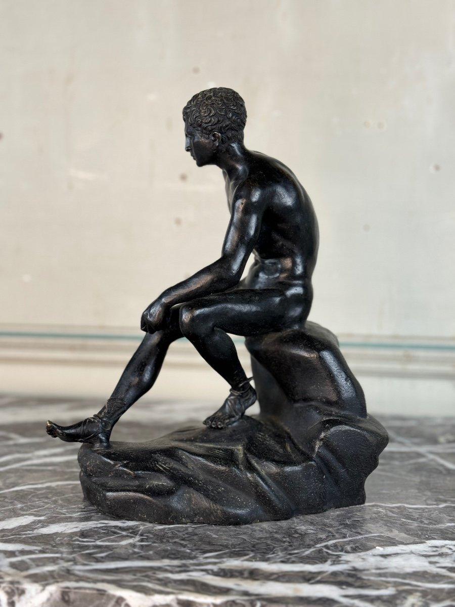 Greco Roman Hermès At Rest, Bronze With Black Patina For Sale