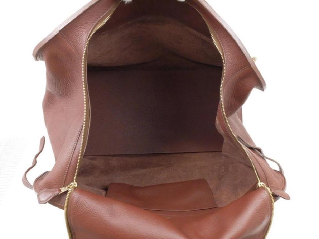 Hermès Atlas Havane Clemence 50cm 236375 Brown Taurillon Leather Weekend/Travel  In Good Condition In Dix hills, NY