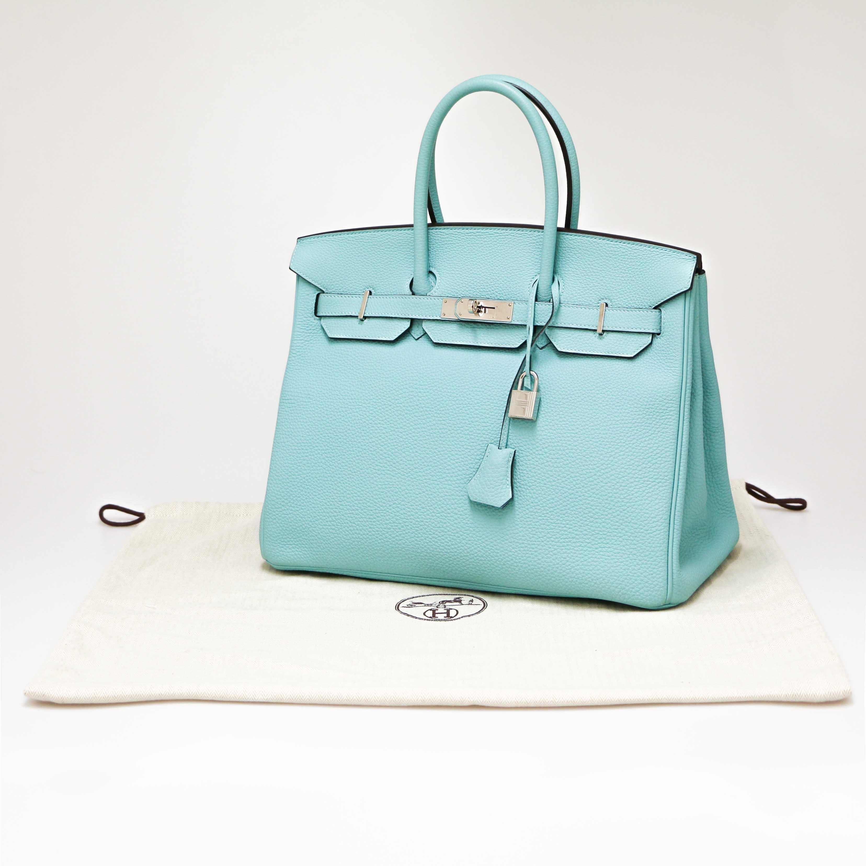 Hermès Atoll Blau Birkin 35 im Angebot 11