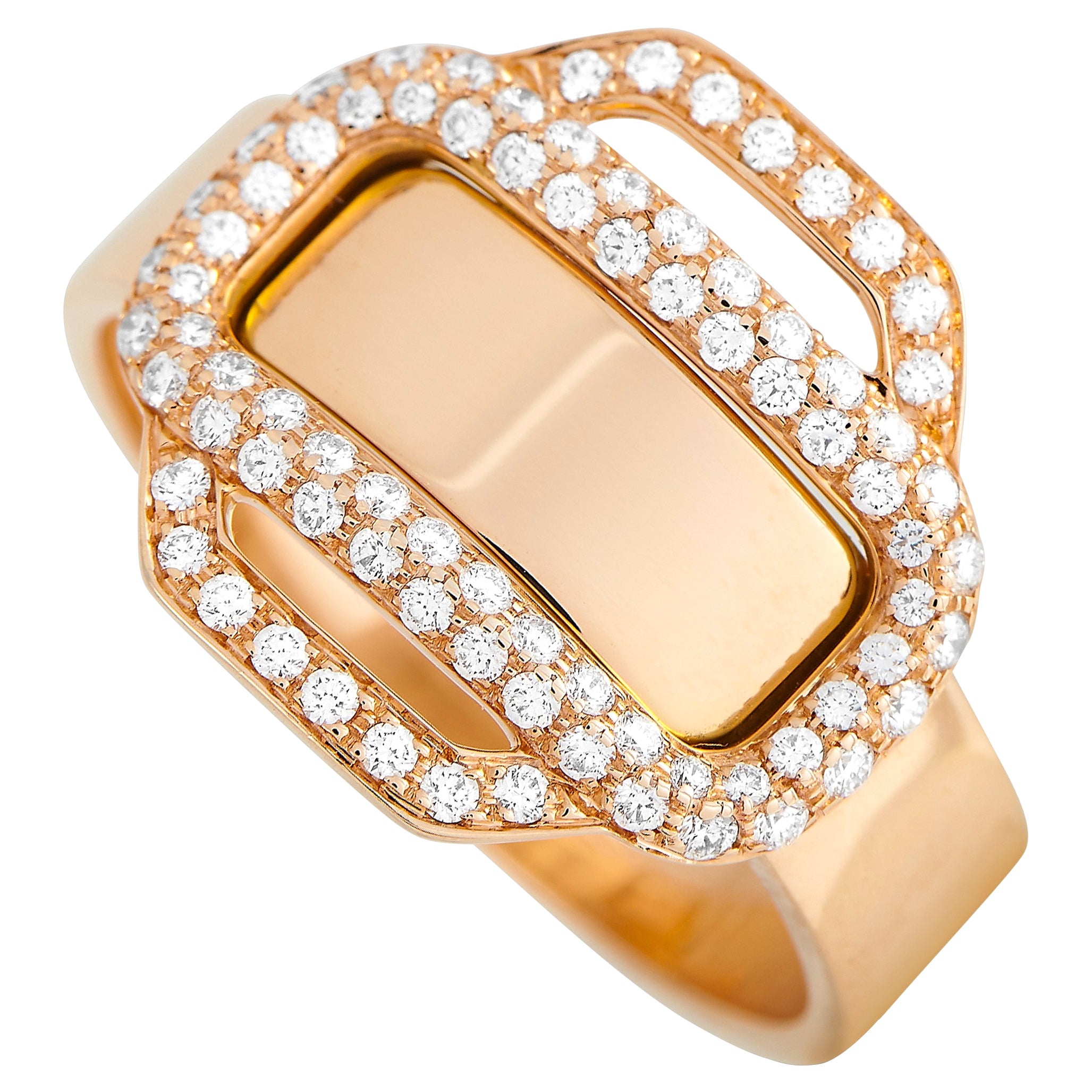 Hermès Attelage d'Or 18K Rose Gold 0,35 Karat Diamantring