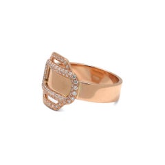 Hermès 'Attelage D'Or' Rose Gold Diamond Ring, Small Model