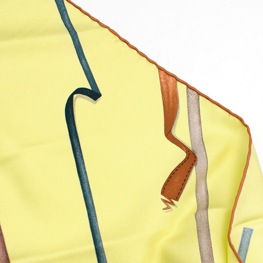Hermes Attrape Tes Reves Light-Yellow Silk Scarf 2