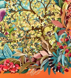 Hermès Au Coeur de la Vie Multicolored Silk Scarf