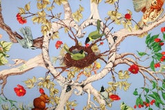 Hermes 'Au Coeur Des Bois' Silk Scarf, 1990's