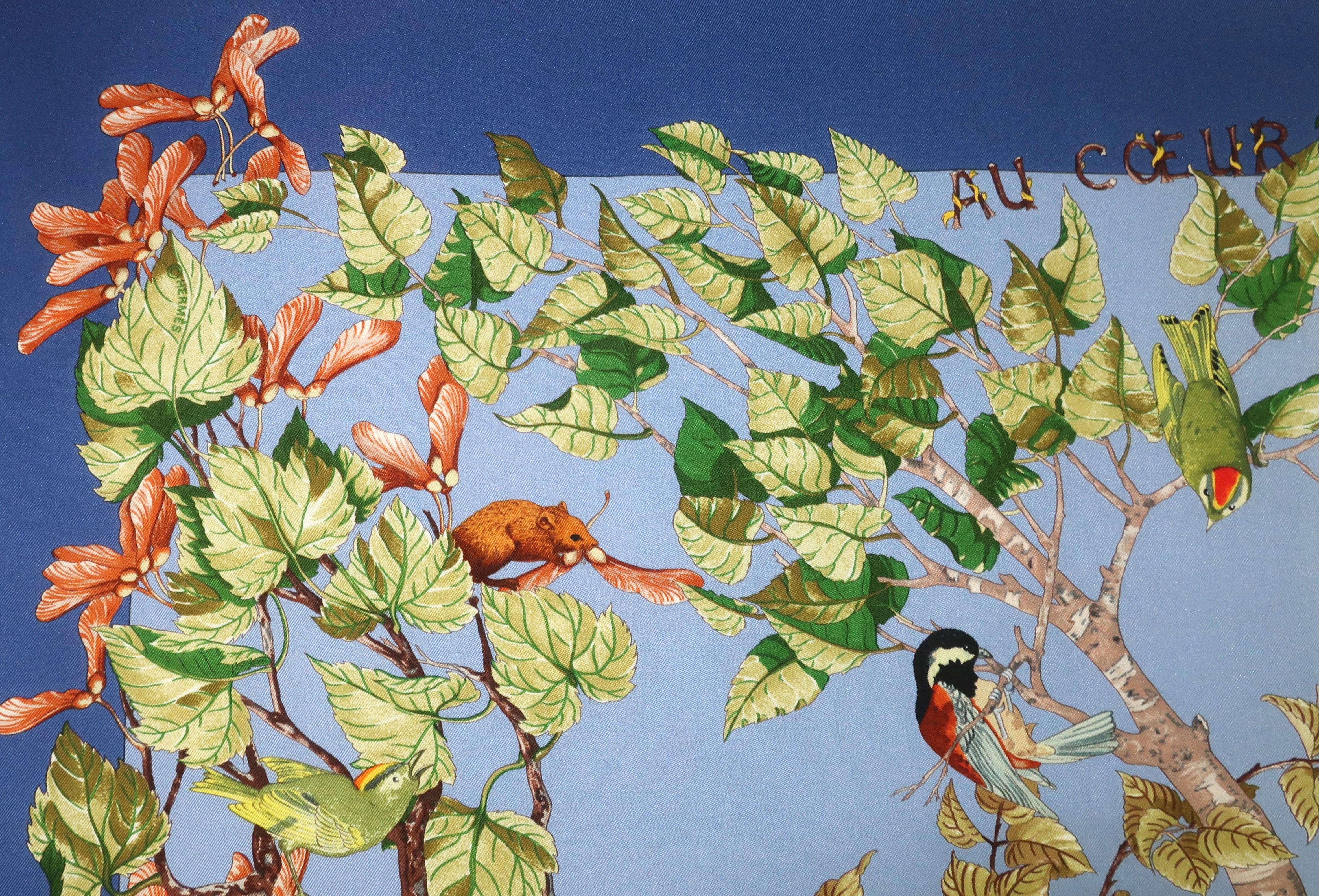 Hermes 'Au Coeur Des Bois' Silk Scarf, 1990's 5