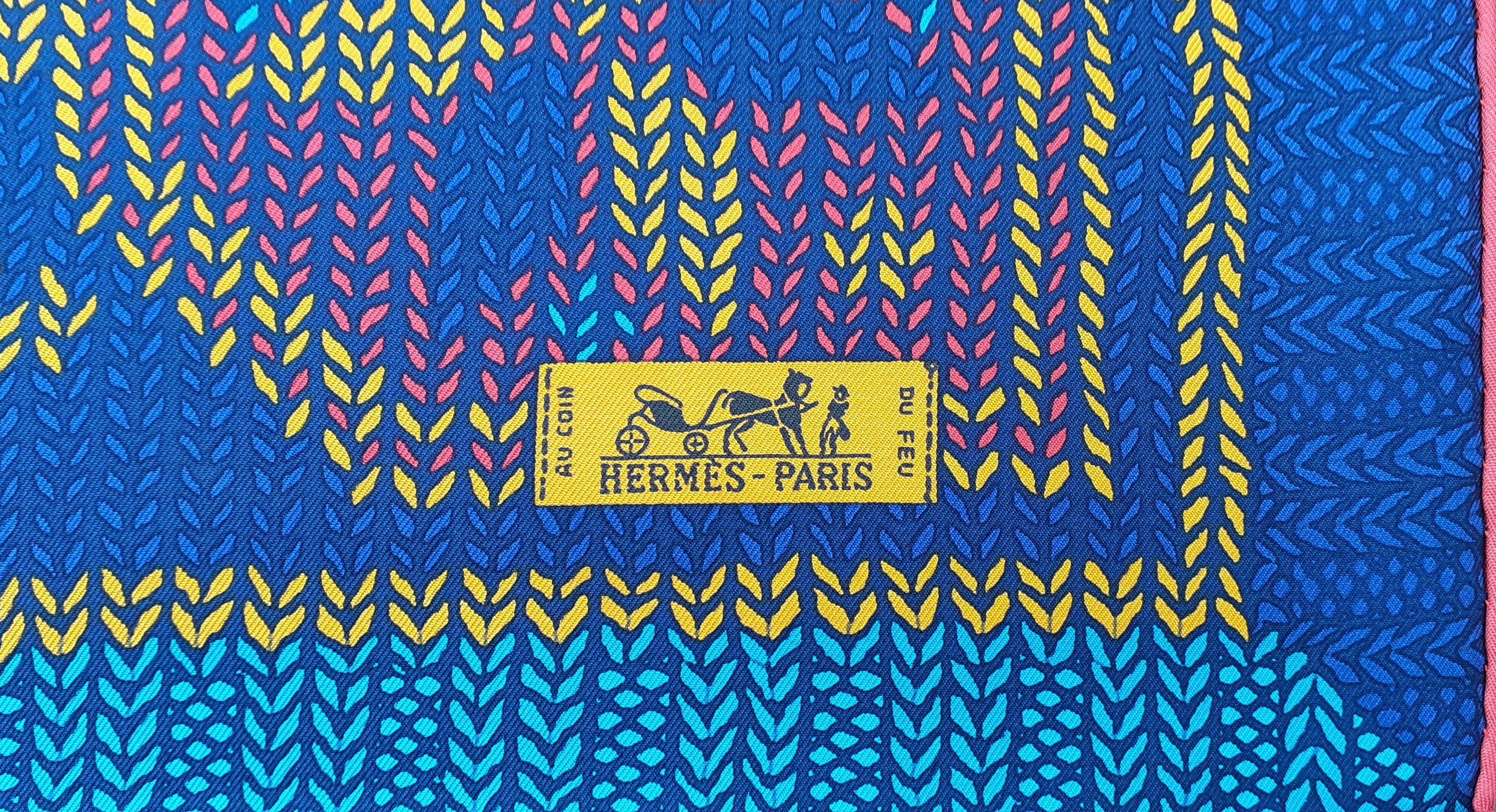 Hermès Au Coin Du Feu Silk Scarf Dimitri Rybaltchenko 90 cm For Sale 1