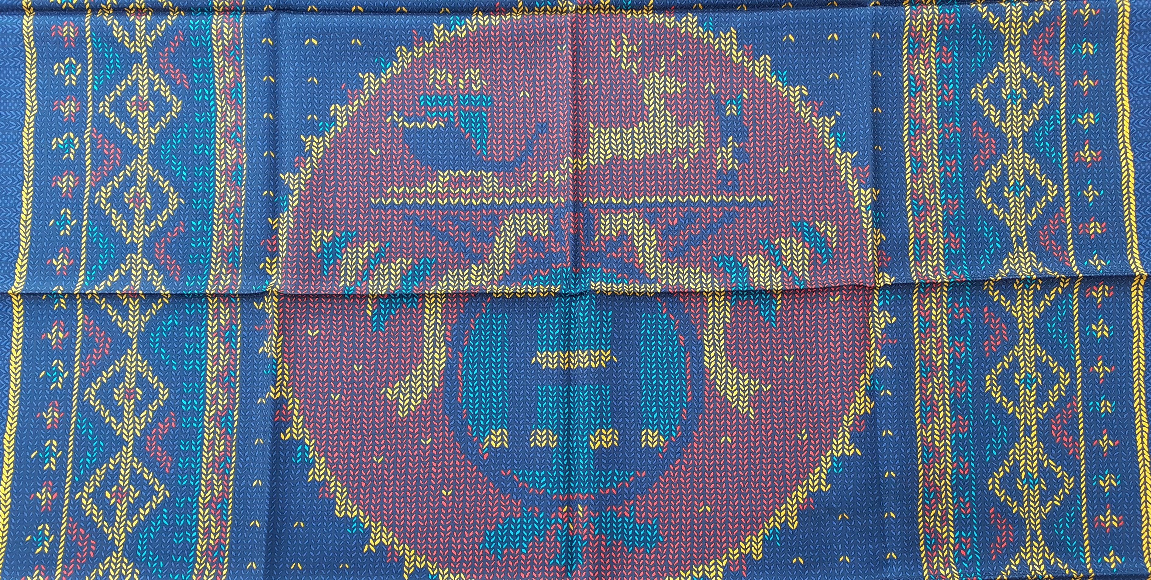 Hermès Au Coin Du Feu Silk Scarf Dimitri Rybaltchenko 90 cm For Sale 3