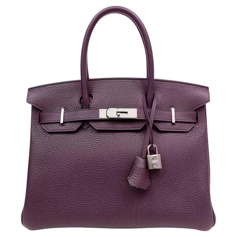Hermès Aubergine Togo Leather 30 cm Birkin Bag 2022 For Sale at 1stDibs