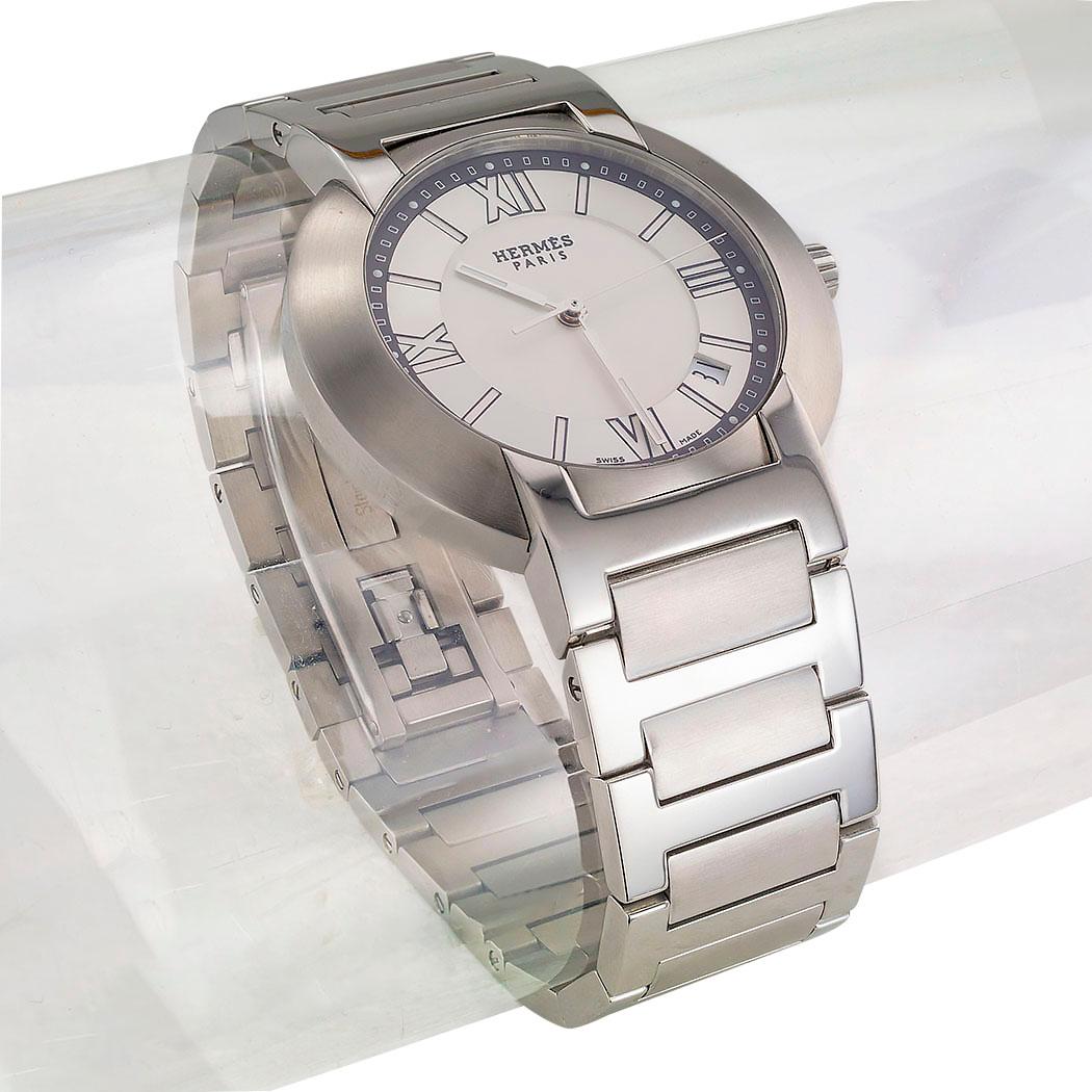 Hermes gentleman’s automatic and quartz movement steel wristwatch circa 2000.   Clear and concise information you want to know is listed below.  Contact us right away if you have additional questions.  We are here to connect you with beautiful and