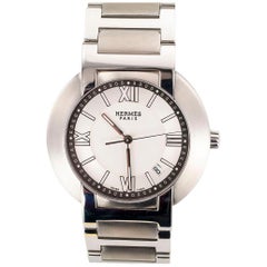Hermes Automatic Quartz Movement Gentlemans Steel Wristwatch