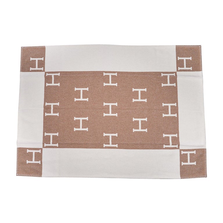 Hermes Avalon Baby Blanket Noisette Moyen / Blanc New at 1stDibs hermes baby blanket, avalon