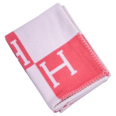 Hermes Avalon Baby Blanket Rose Airelle / Blanc New
