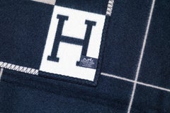 Hermes Avalon III Throw Blanket Plaid - Noir Écru Gris - New Care Tag