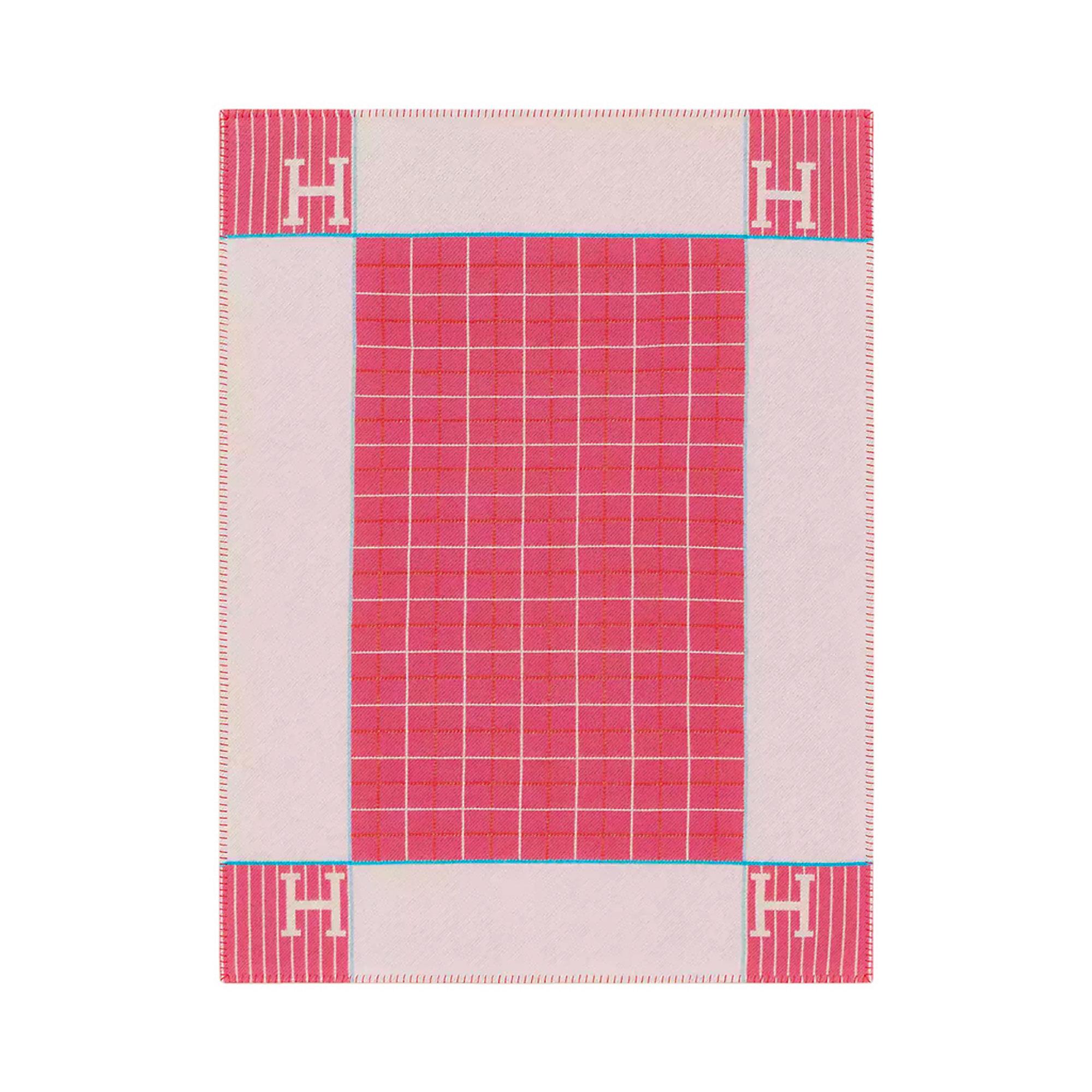 Mightychic offers an Hermes Passe-Passe Baby blanket featured in Pink, Orange and Blue.
Created from 90% Merino Wool and 10% cashmere and has whip stitch edges.
From babies to puppies this fabulous blanket will compliment any decor.
Marvelous