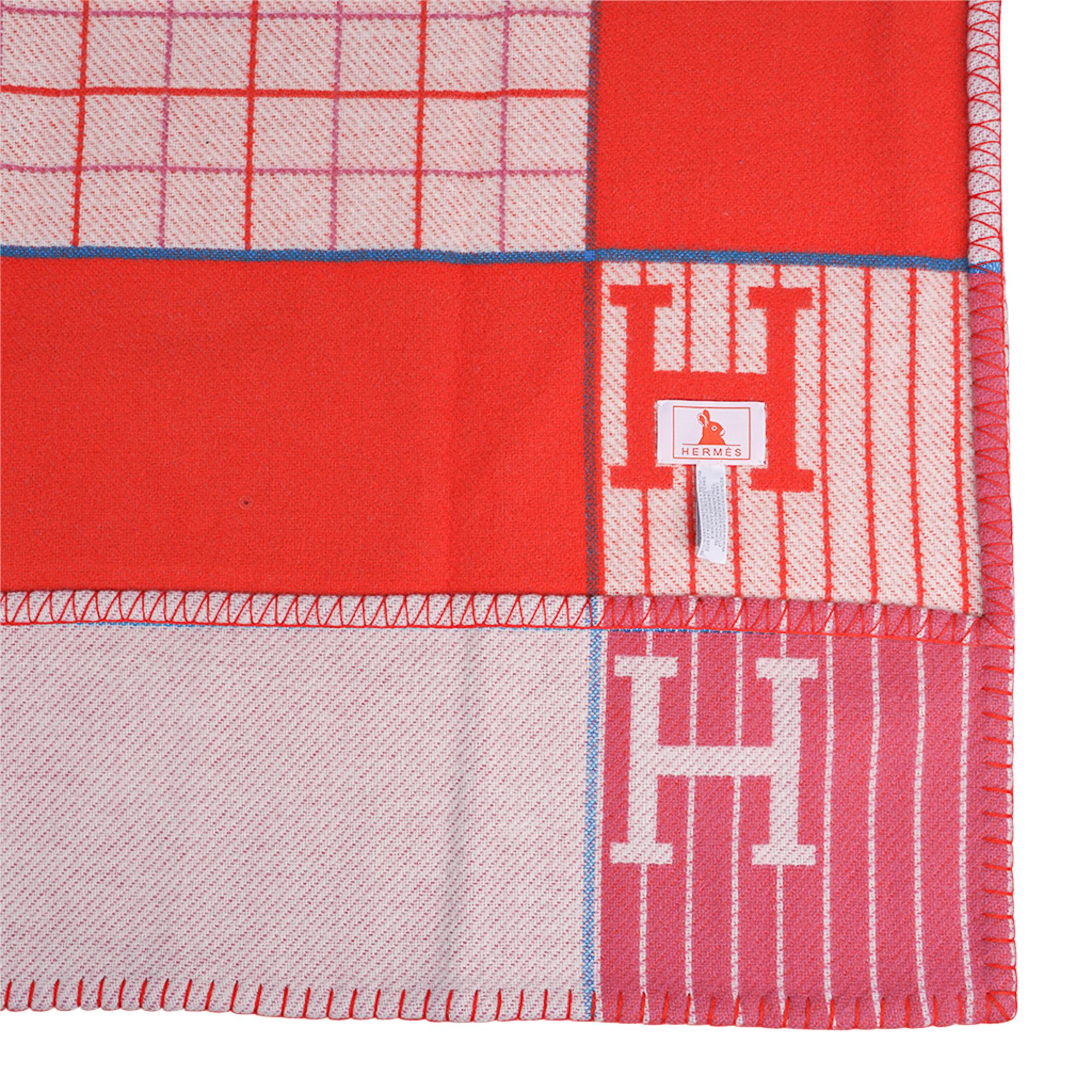 Women's or Men's Hermes Avalon Passe-Passe Baby Blanket Pink / Orange / Blue
