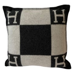 Hermes Avalon Pillow Small Model  Gris Fonce Ecru