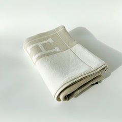 Hermes Avalon Spring Cashmere Blanket In Sable / Cream