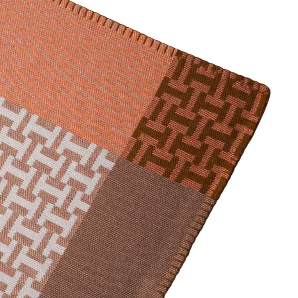 Women's or Men's Hermes Avalon Terre D'H Blanket Corail Hand Woven Cashmere New wBox