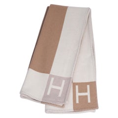 Hermes Avalon Vibration Throw Blanket Ecru Naturel Wool / Cashmere New