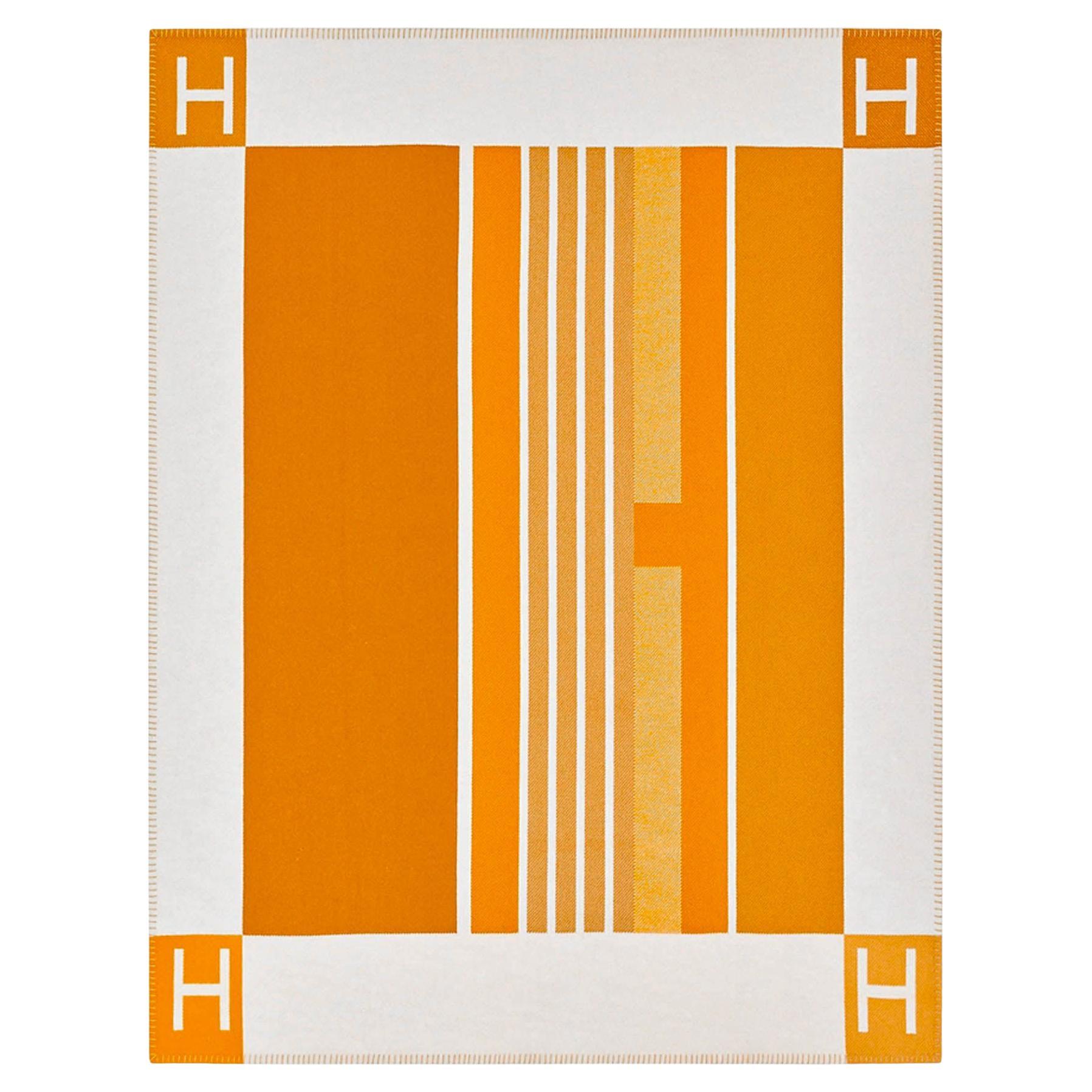 Hermes Avalon Vibration Throw Blanket Miel Cashmere and Wool For Sale