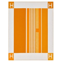 Used Hermes Avalon Vibration Throw Blanket Miel Cashmere and Wool