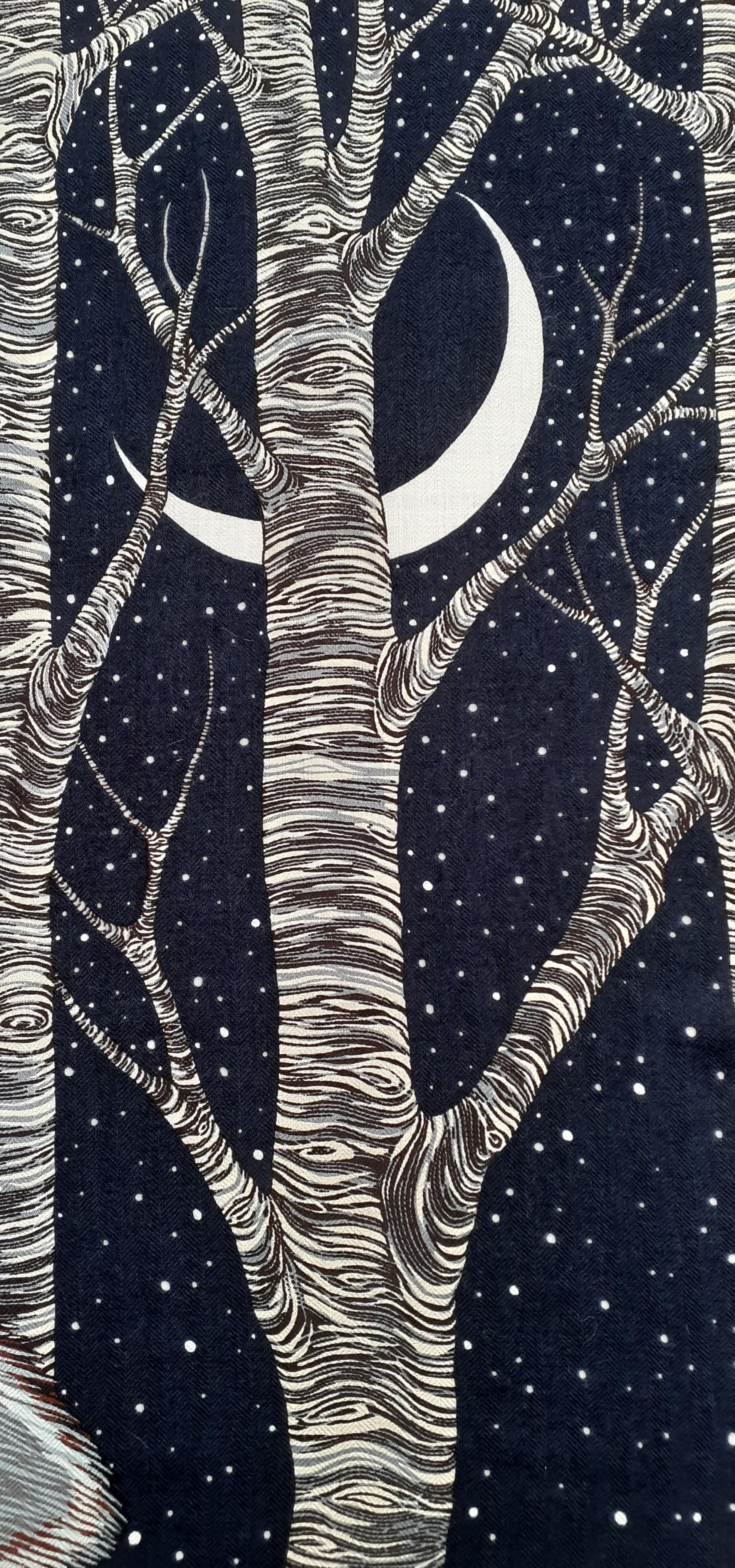 Hermès AWOOOOO Wolf Cashmere Silk Scarf Shawl Shirley Special Edition For Sale 1