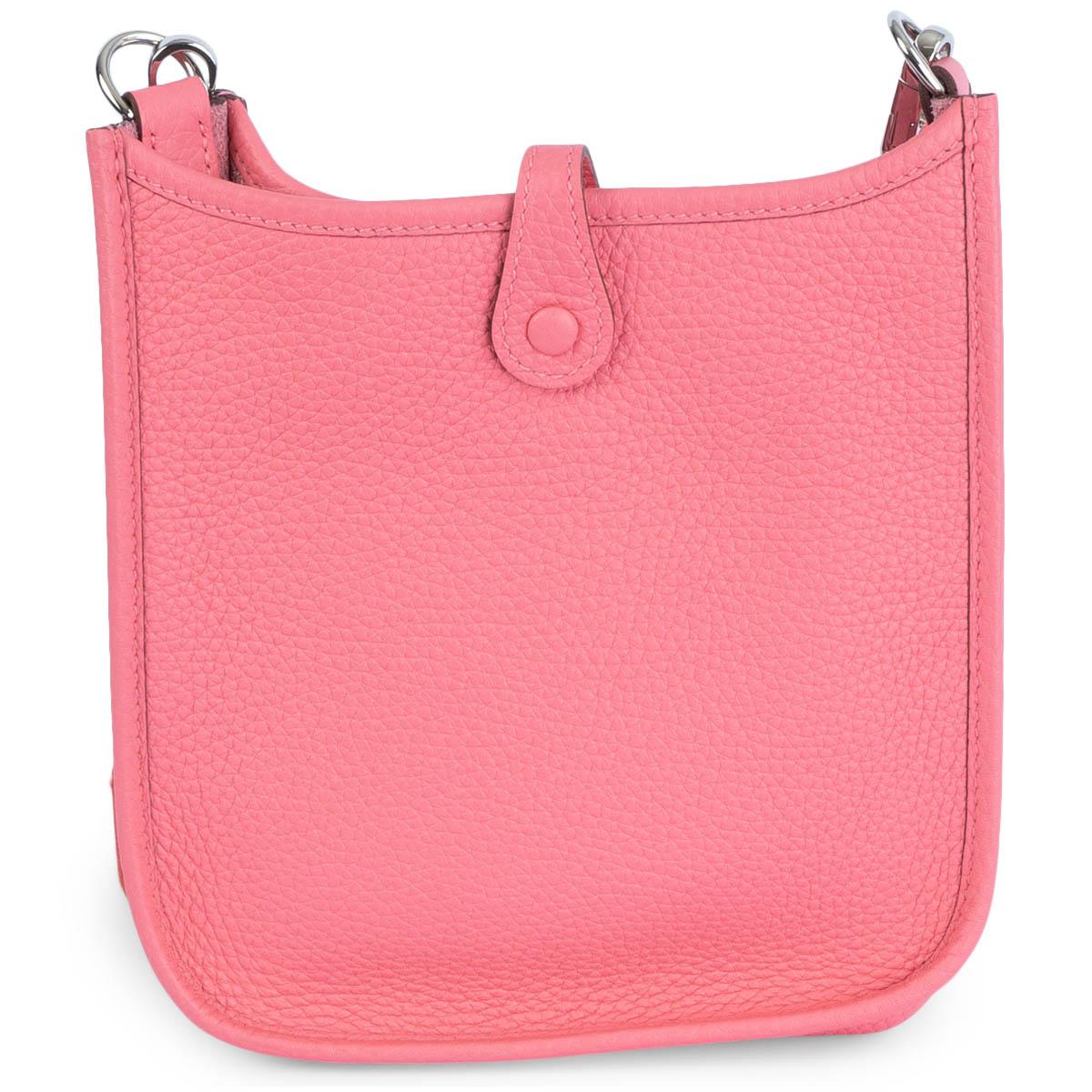 HERMES Azalee pink Clemence leather & Pivoine EVELYNE 16 TPM Crossbody Bag In Excellent Condition For Sale In Zürich, CH