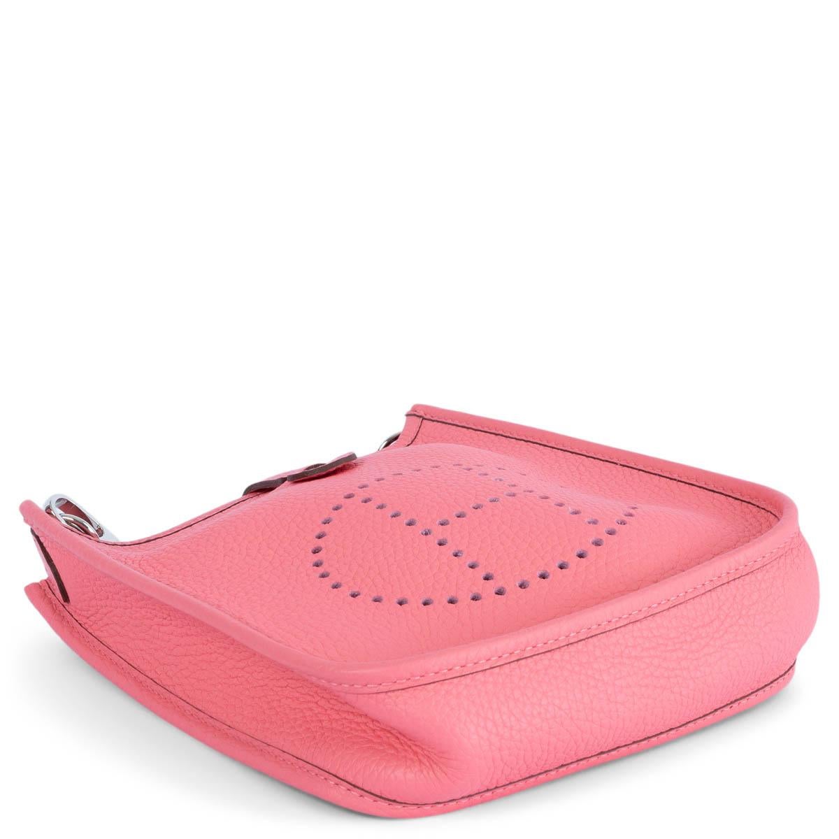 Women's HERMES Azalee pink Clemence leather & Pivoine EVELYNE 16 TPM Crossbody Bag For Sale