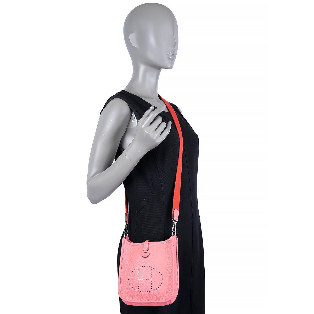 HERMES Azalee pink Clemence leather & Pivoine EVELYNE 16 TPM Crossbody Bag For Sale 4