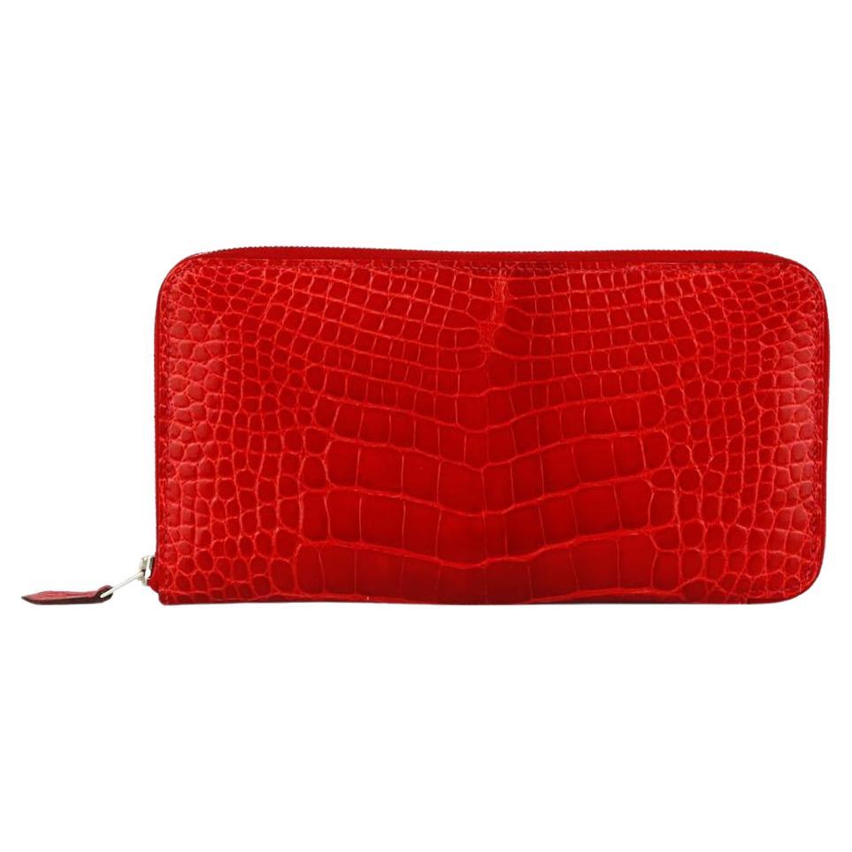 Hermès azap Alligator Mississippiensis And Leather Long Wallet 