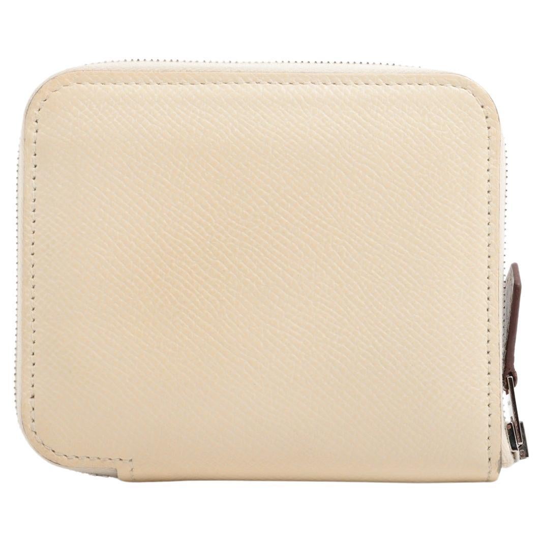Porte-monnaie HERMÈS Azap Compact Silkin - Bleu De Presse Veau Epsom - Occasion
