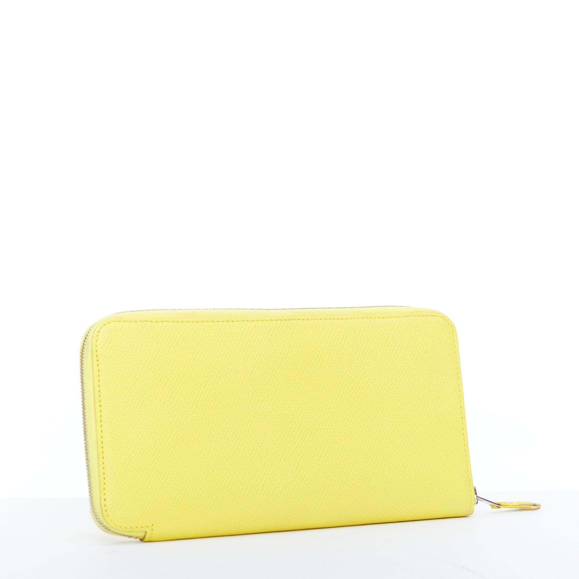Giallo HERMES Azap Jaune Citron yellow epsom leather classique long wallet in vendita