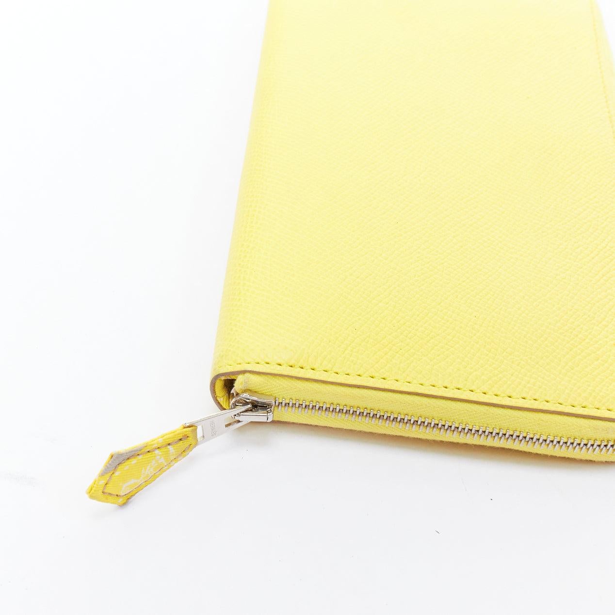 HERMES Azap Jaune Citron giallo epsom pelle classique portafoglio lungo in vendita 1